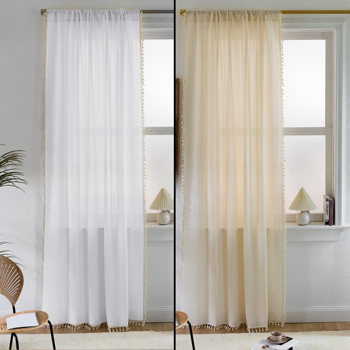 FringeLuxe - Jacquard Curtains with Fringe for a Discreet Elegant