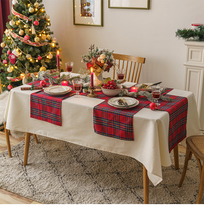 Julefest Tradisjonell skotsk Tartan Squares duk