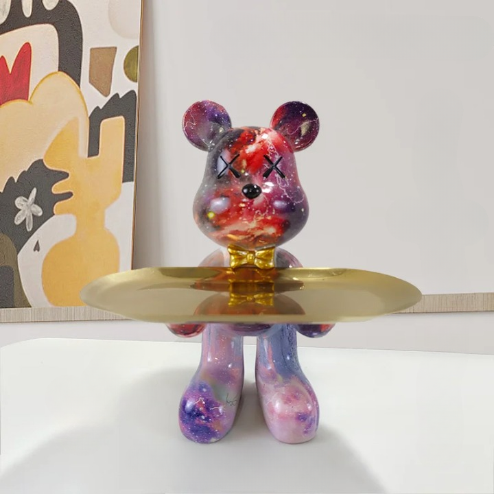 CraftBear - Statue d'ours avec plateau