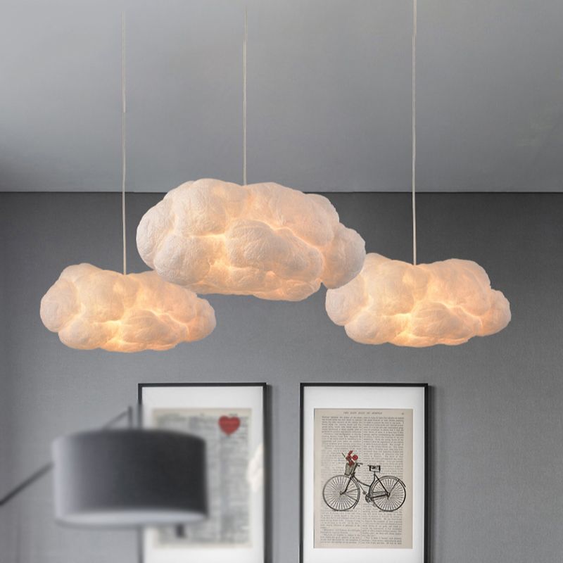 Minori Design Cloud Lampe à Suspension LED PVC/Coton Blanc