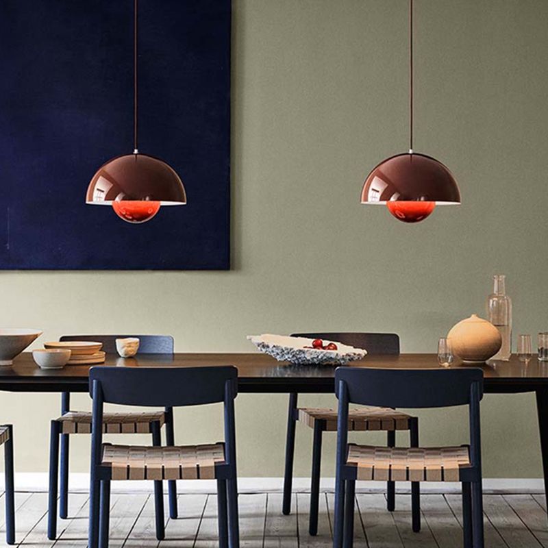 Lampe à suspension moderne et créative à 1 lumière en fer forgé au design géométrique