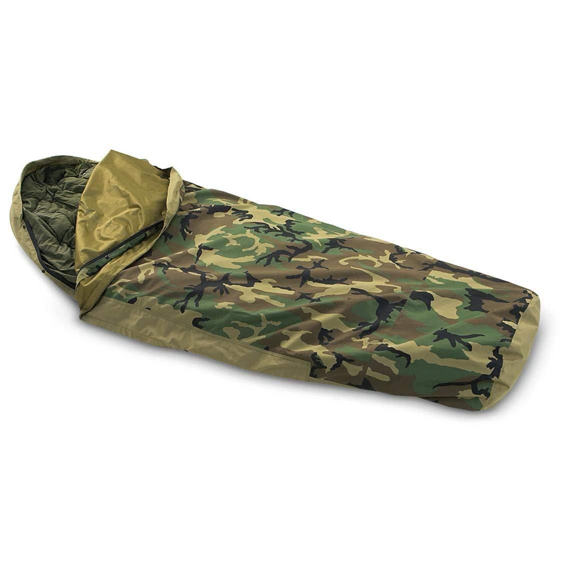 Funda tipo vivac para sistema de sueño modular militar de EE. UU., camuflaje Woodland, usada