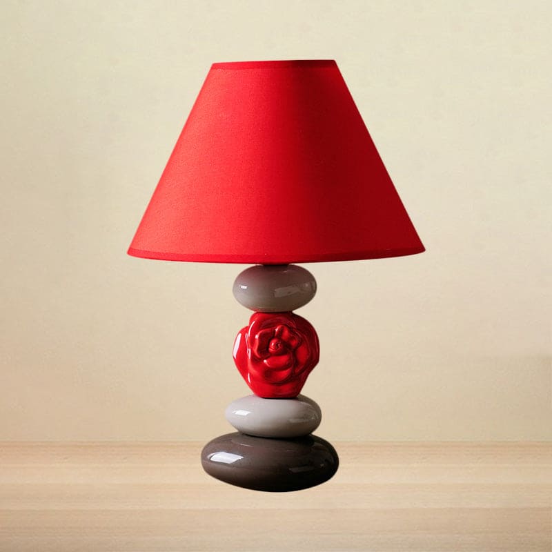 GloedHuis - Lampe de table avec abat-jour conique en tissu