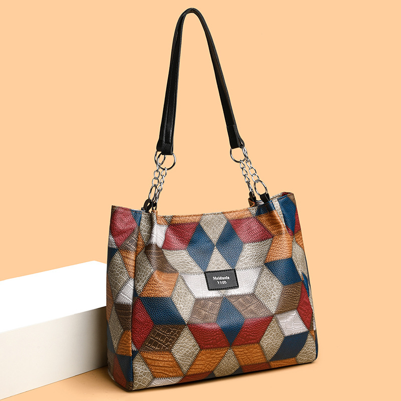 Retro Geometrisch Patroon Tote Bag