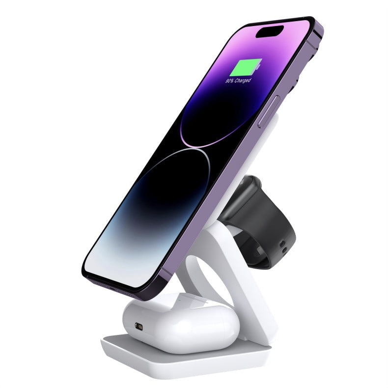 3 i 1 sammenleggbar lader for iPhone, Apple Watch og AirPods