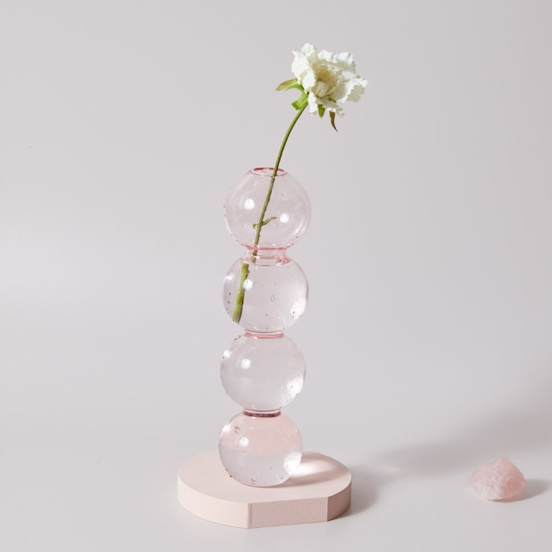 Sakura Pink Glass Taper Candle Holder & Vases