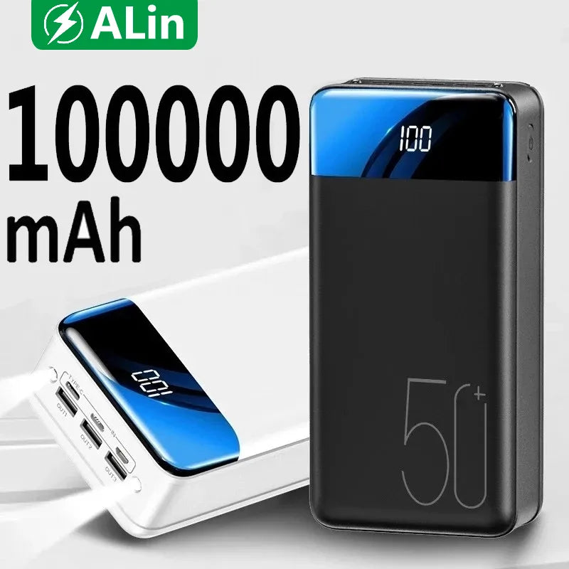 100,000mAh בנק כוח בעל קיבולת גבוהה במיוחד – טעינה מהירה מאוד לטלפונים, טאבלטים ומחשבים ניידים