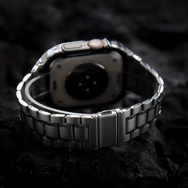 Bracelet en acier inoxydable avec étui pour Apple Watch