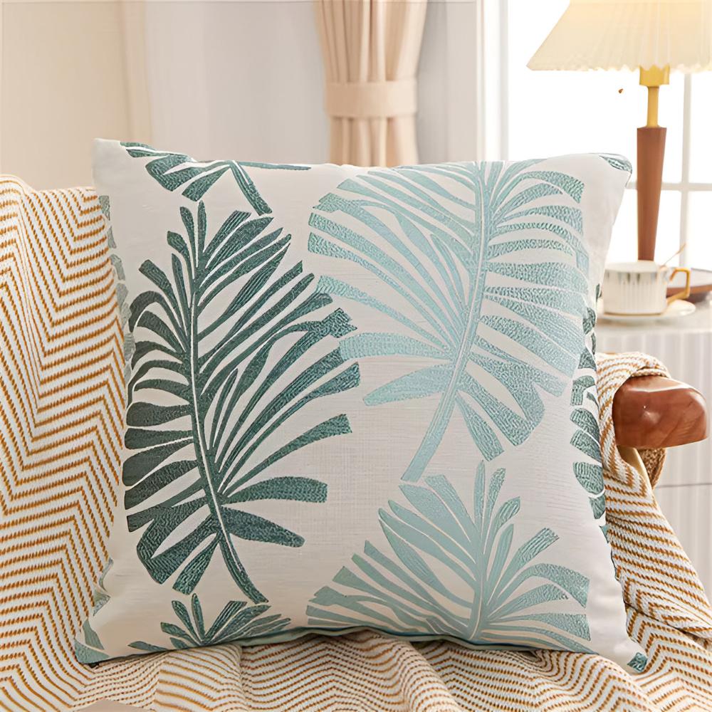 Metallic Foliage Cushion Cover