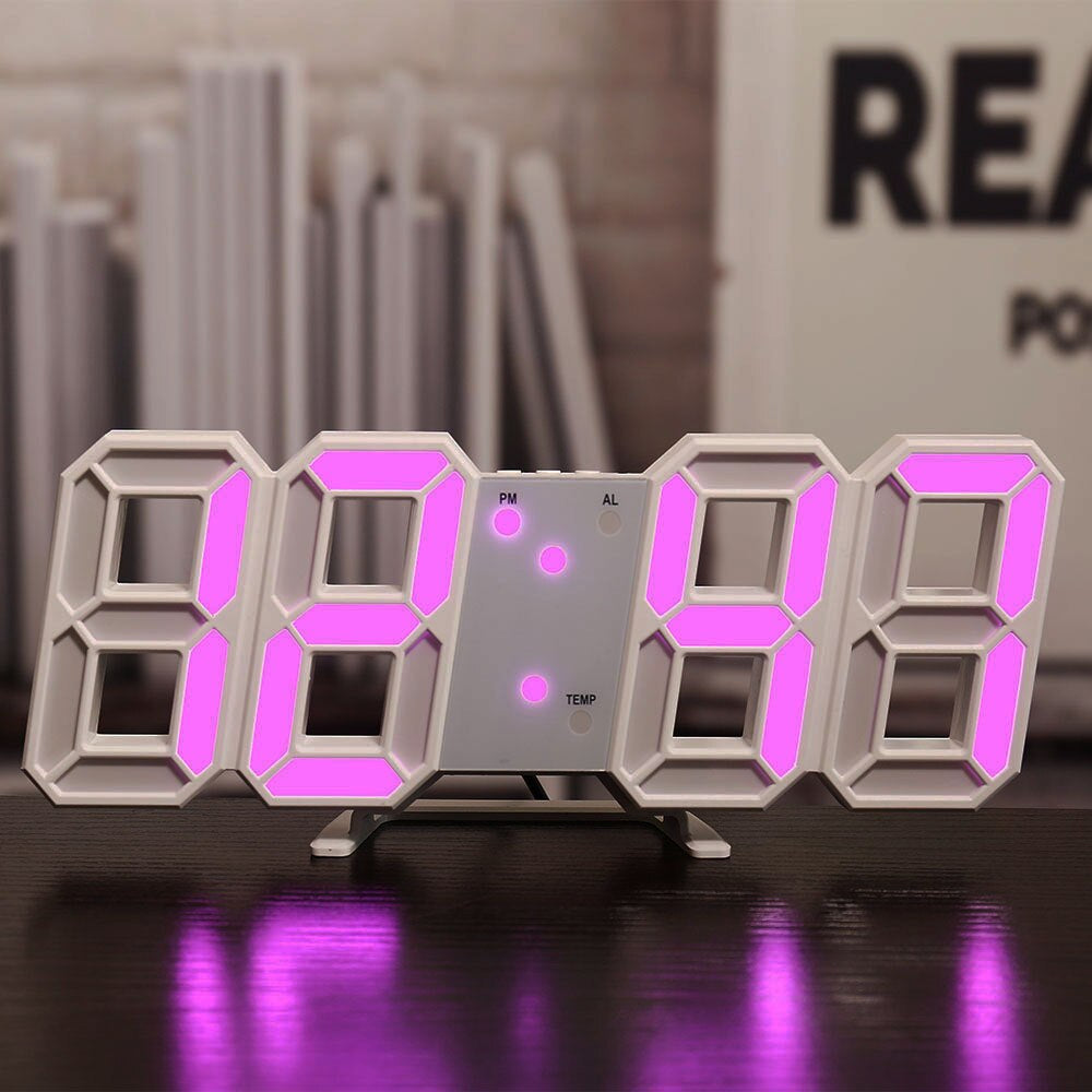 BrightGlow - Reloj de pared digital LED