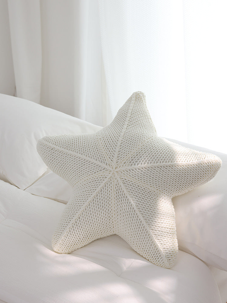 Almohada tejida a mano con forma de estrella de mar