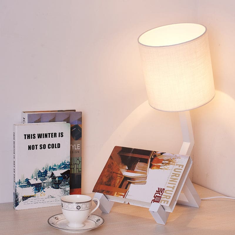 NordicLight - Scandinavian Table Lamp with Integrated Shelf