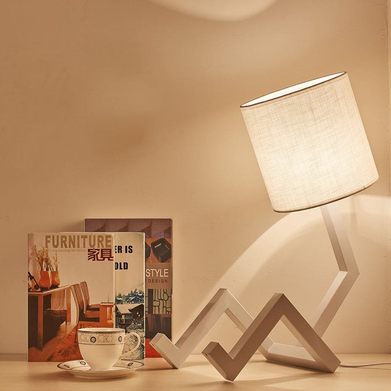 NordicLight - Lampada da tavolo scandinava con ripiano integrato