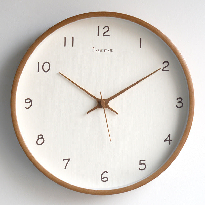 Horloge murale analogique simple en bois massif pour la maison