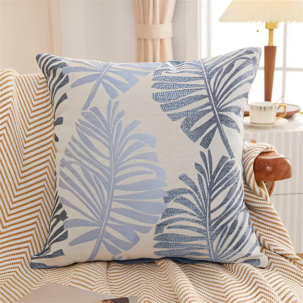 Metallic Foliage Cushion Cover