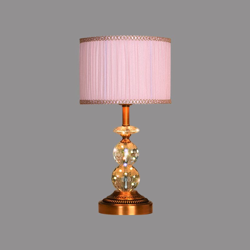 KristalGlow - Lampe de table de forme conique et boules de cristal taillées