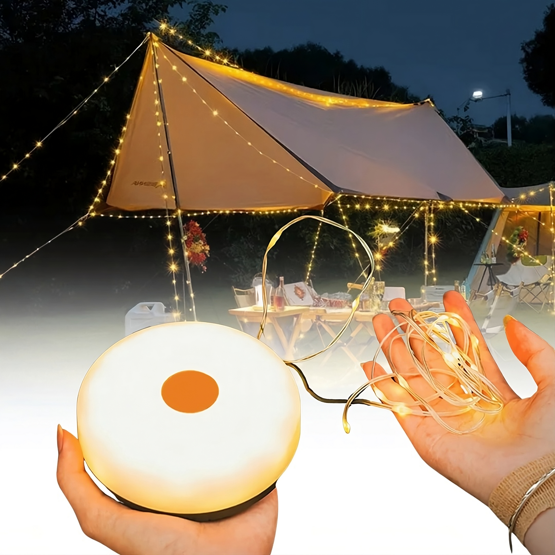 Waterproof LED Camping Lantern with 10M Light Strip