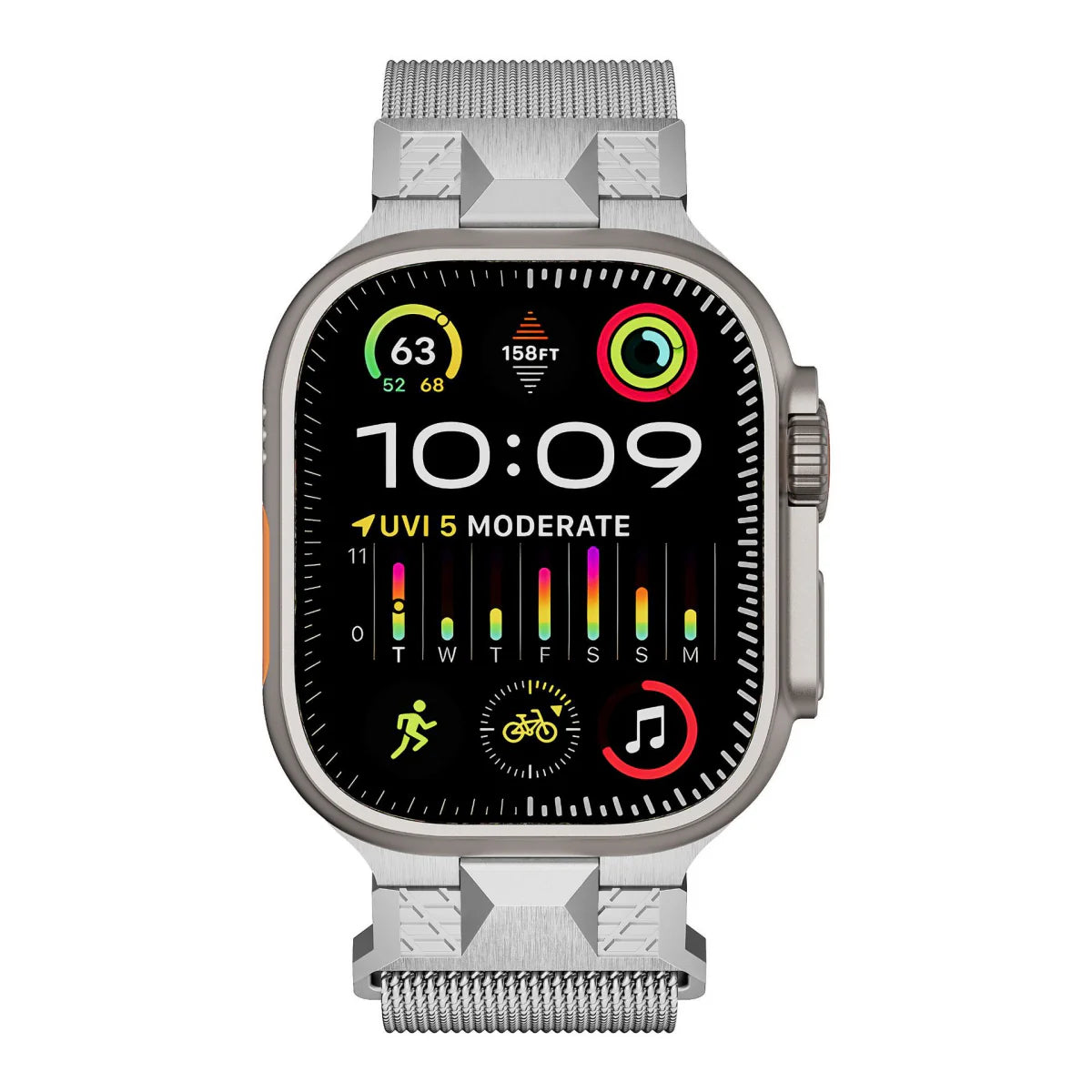 Luxuriöses Mecha Milan magnetisches Metallarmband für Apple Watch