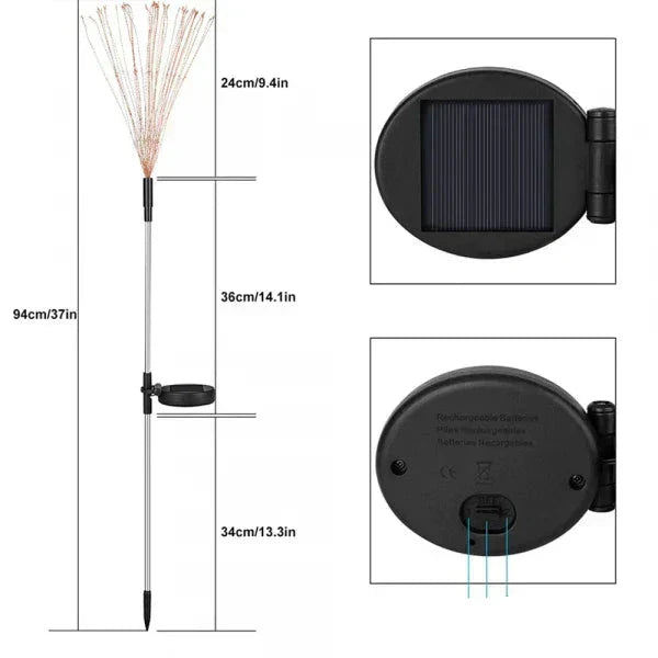 Solarsparks - Luci solari da esterno in stile fuochi d'artificio