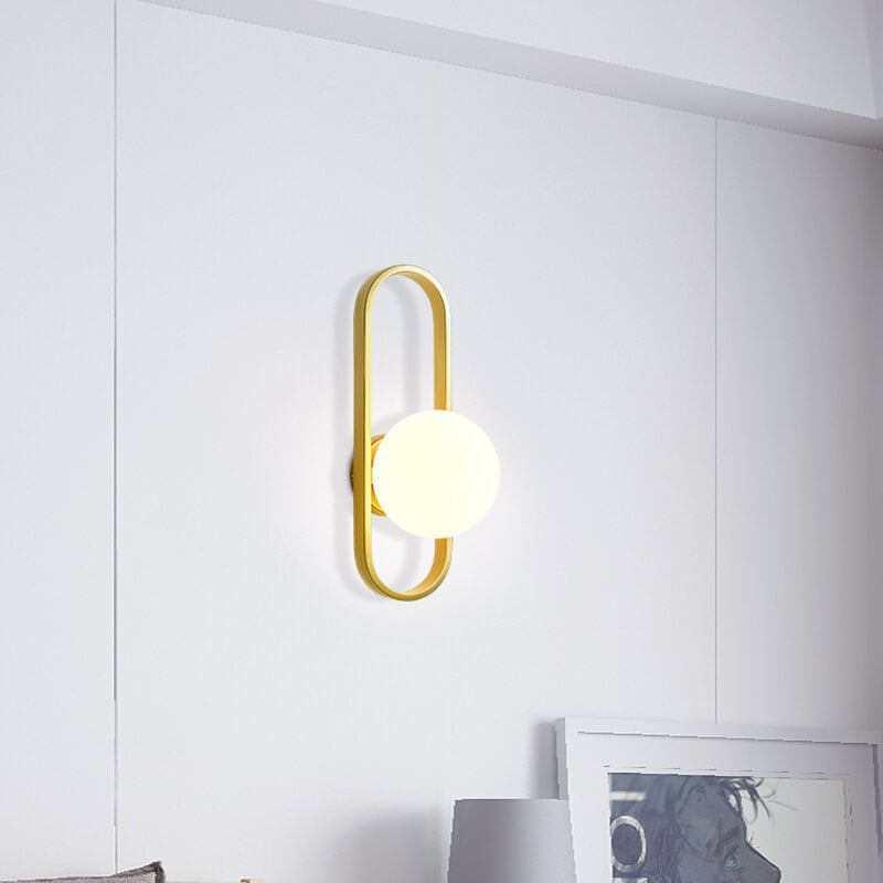 Light Circle - Lampada da parete moderna con sfera di vetro e design circolare