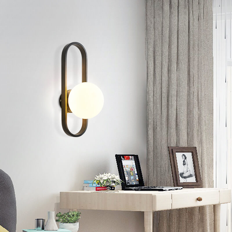 Light Circle - Lampada da parete moderna con sfera di vetro e design circolare