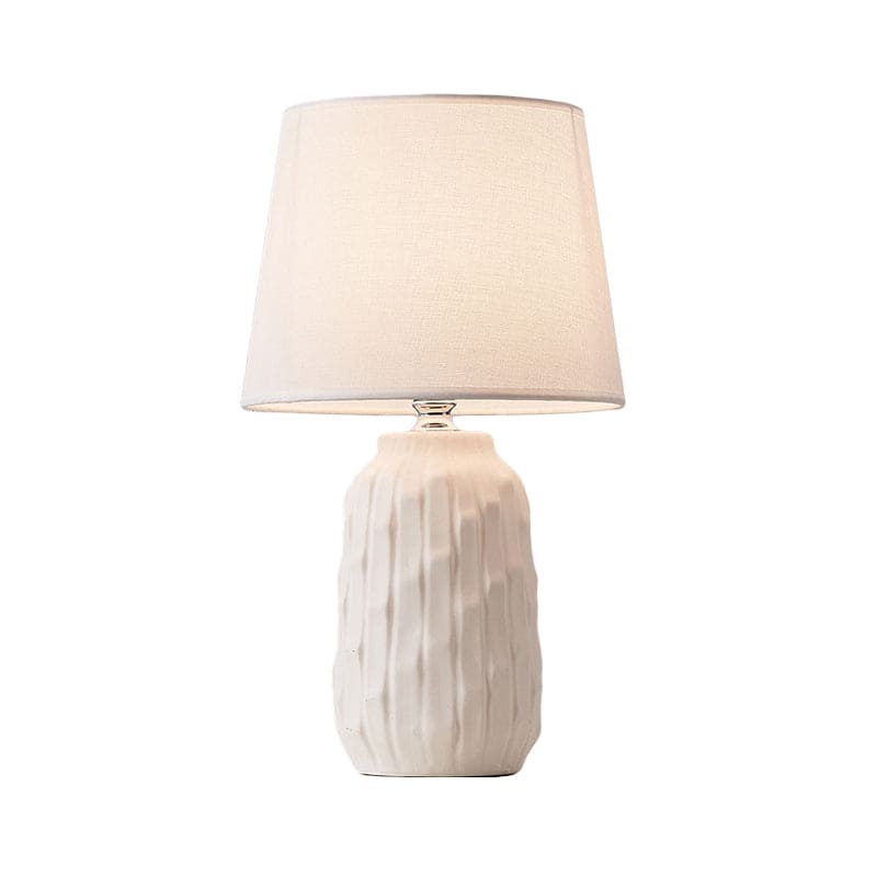 Eclat - Designer Table Lamp with Conical Shade and Cylindrical Ceramic Base