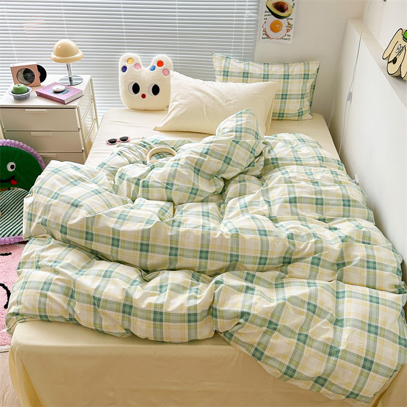 Deens Pastel Plaid Beddengoedset