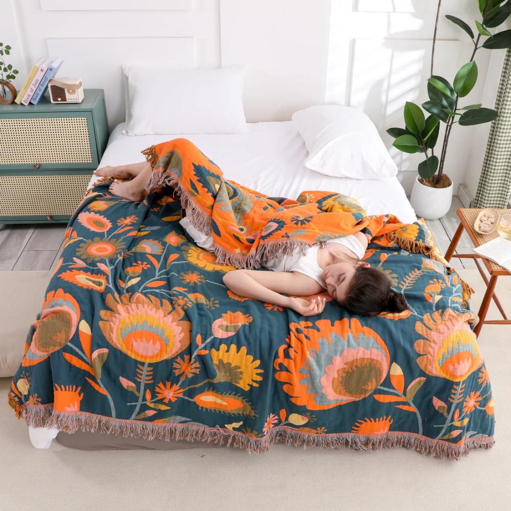 Wildflower Bloom Cotton Throw