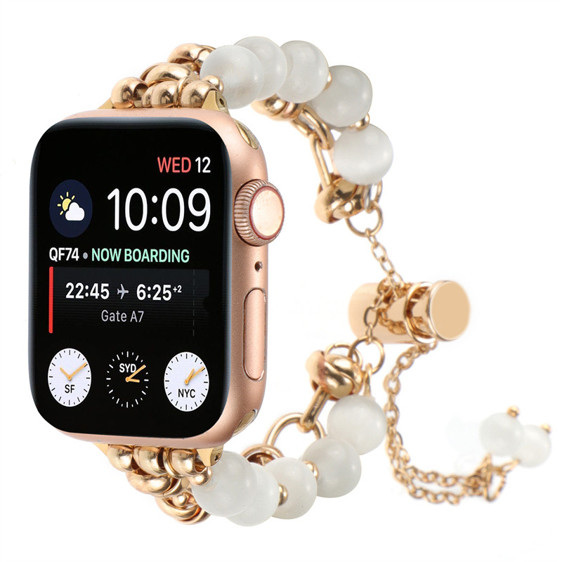 Pearl and Crystal Metal Bracelet For Apple Watch