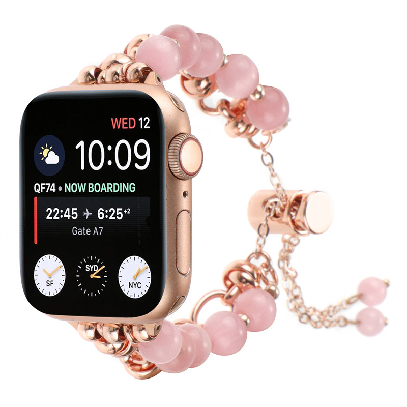 Pearl and Crystal Metal Bracelet For Apple Watch