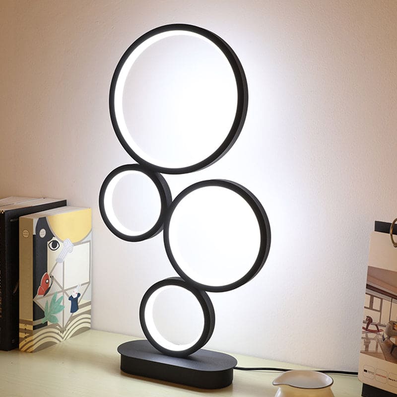 NinaLight - Lampe de table empilée simple avec base circulaire