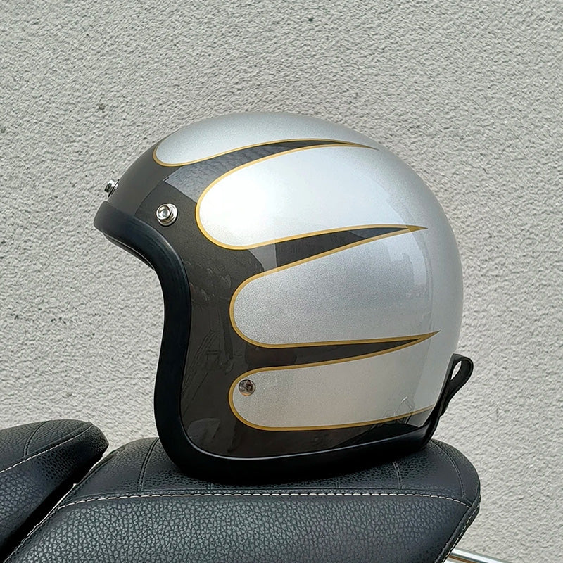 Vintage-Motorradhelm mit niedrigem Profil – DOT- und ECE-Zulassung