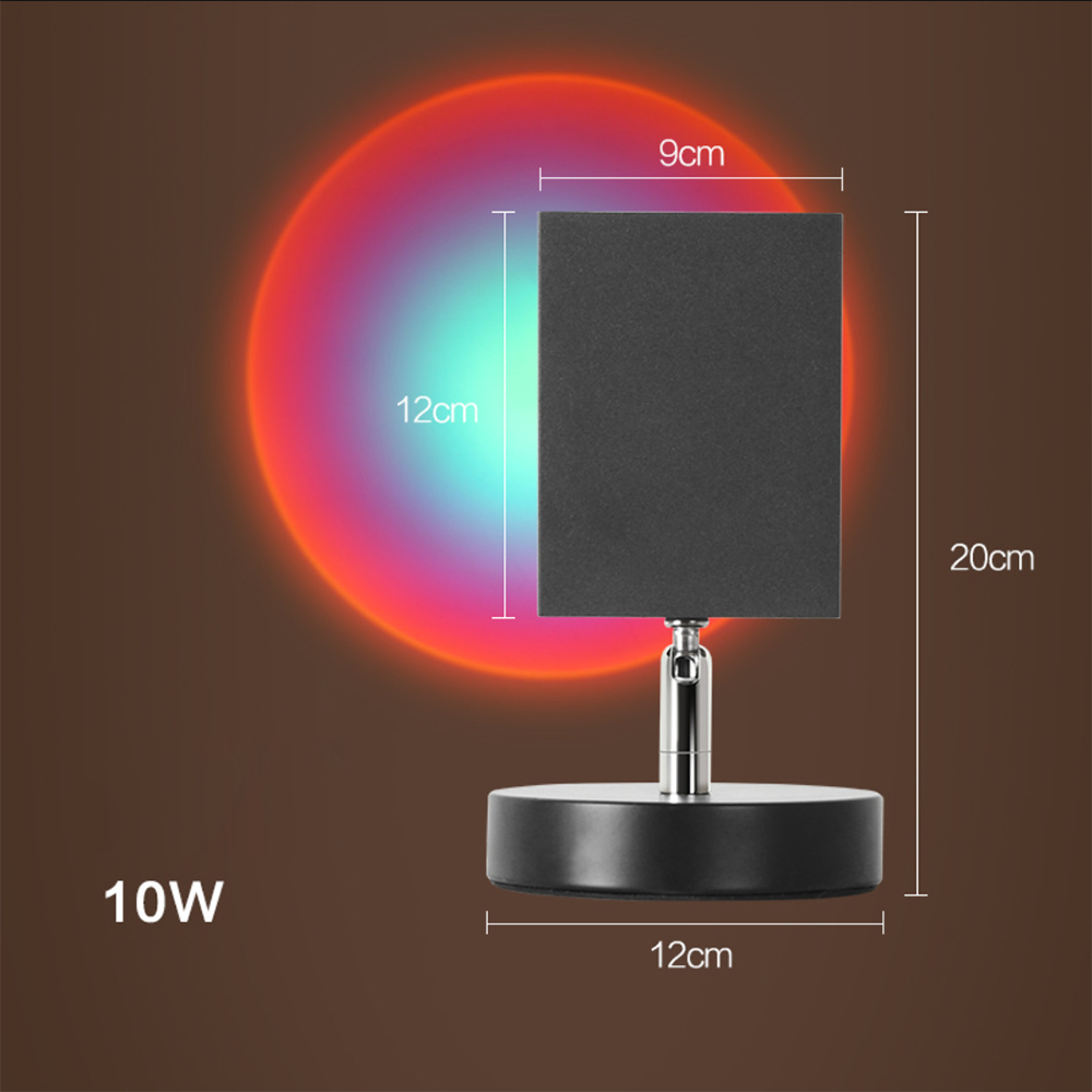 GlowBright - Lámpara de mesa retro con puesta de sol