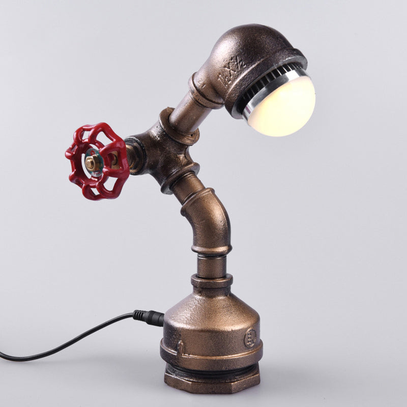 GlowBot - Lampe robot Steampunk en laiton avec interrupteur au pouce