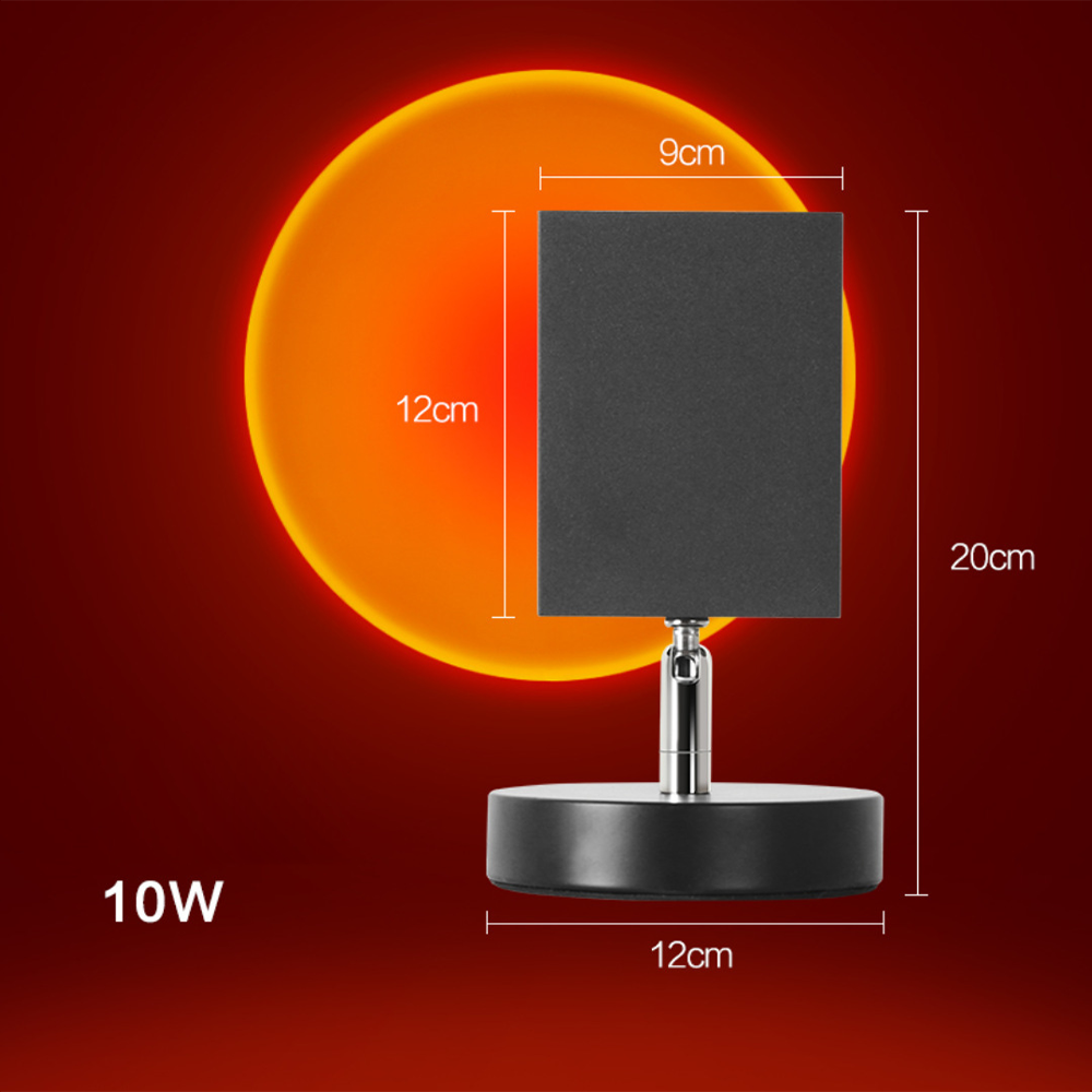 GlowBright - Lámpara de mesa retro con puesta de sol