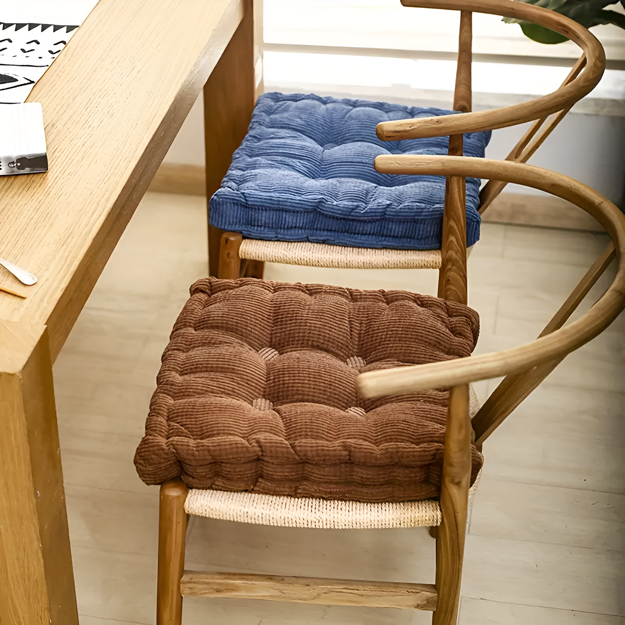 Stackable Corduroy Chair Cushions