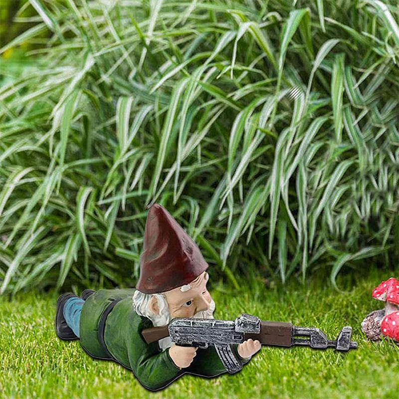 Military Garden Gnome With Camouflage Uniform