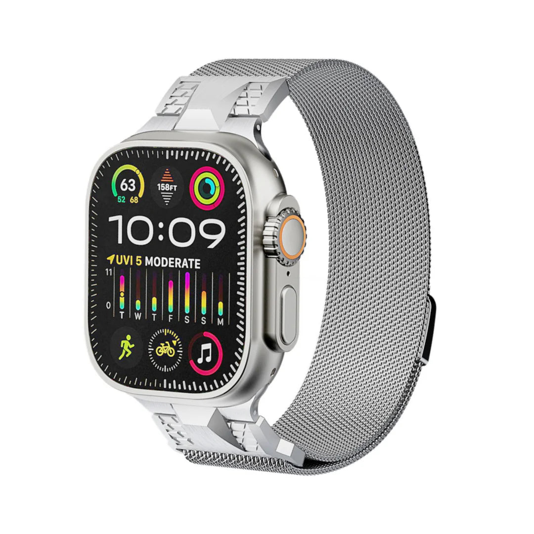 Luxuriöses Mecha Milan magnetisches Metallarmband für Apple Watch