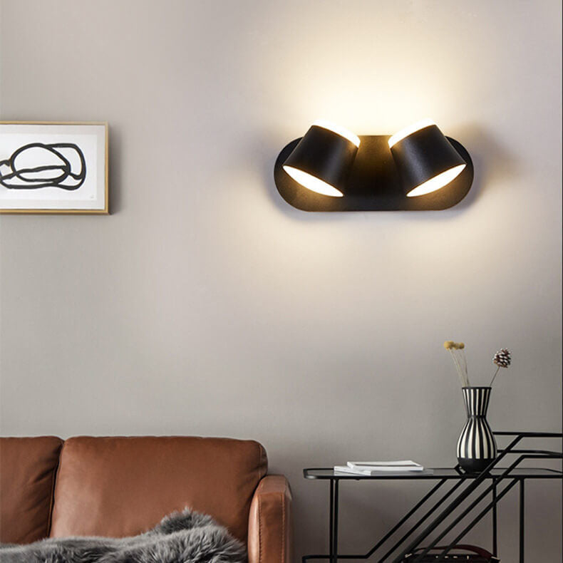 Lámpara de pared LED con pantalla cilíndrica giratoria nórdica 1/2/3 llamas