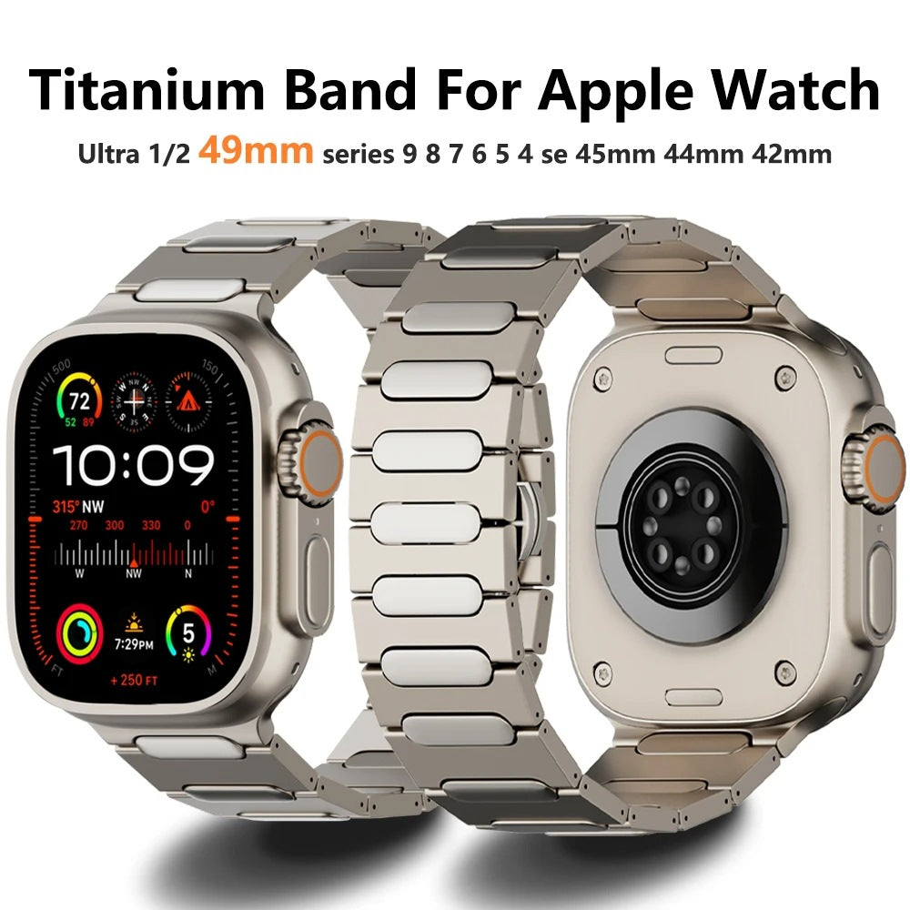 Titanium Bracelet + Butterfly Buckle for Apple Watch Ultra 1/2