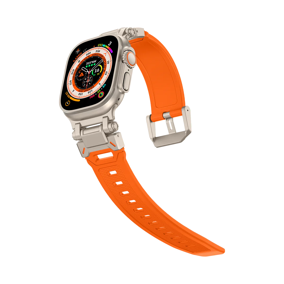 Neues Titan-Metallkopf-Silikonarmband für die Apple Watch