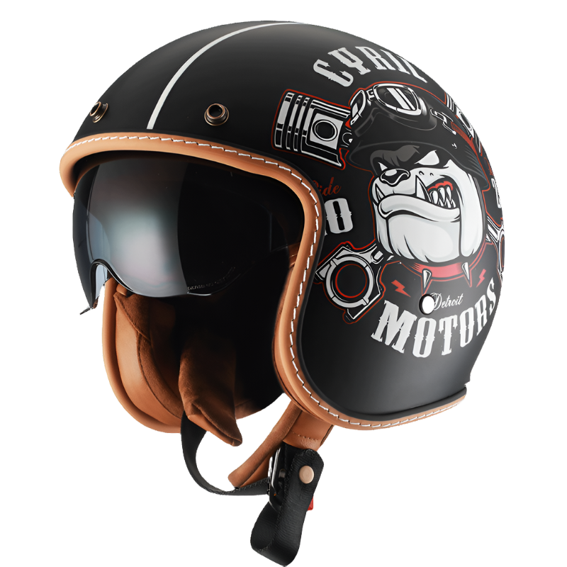 Retro JetLite Offene Gesichtsschutzhelm KB2