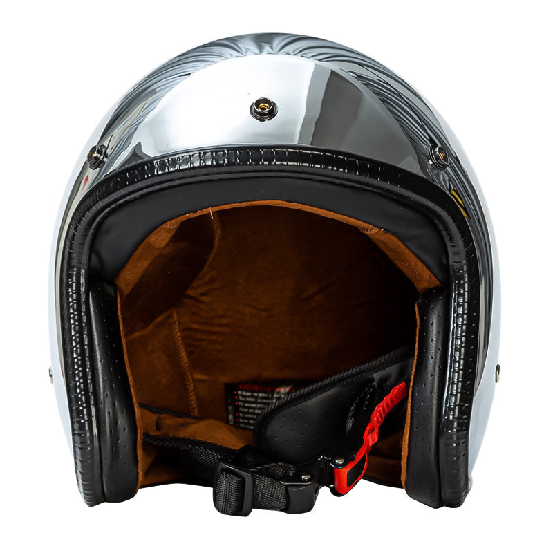 Silberner Retro-Helm - DOT- und ECE-zugelassen