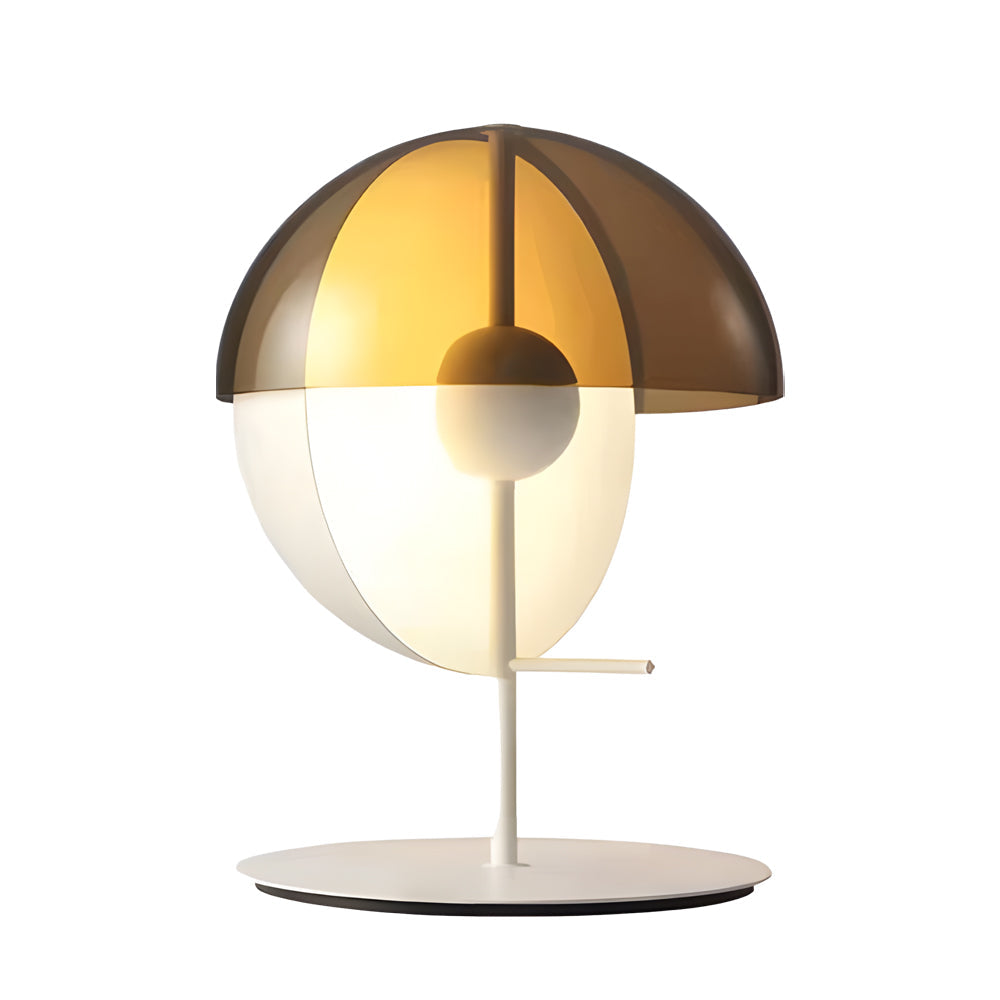 Theia - Lampe de Table avec Demi-Sphère Verticale et Écran Fumé Horizontal