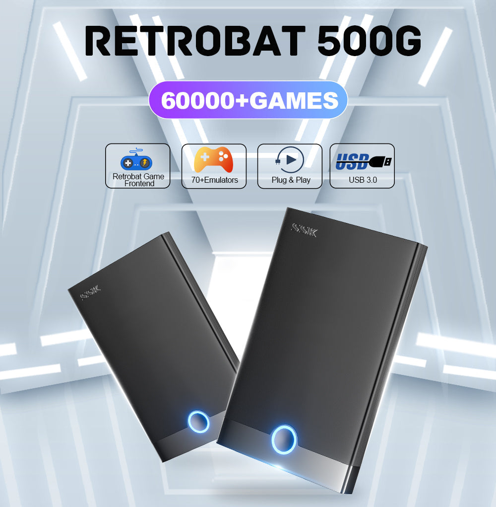 RETROBAT +78 SYSTEMS 500GB GAMES HDD