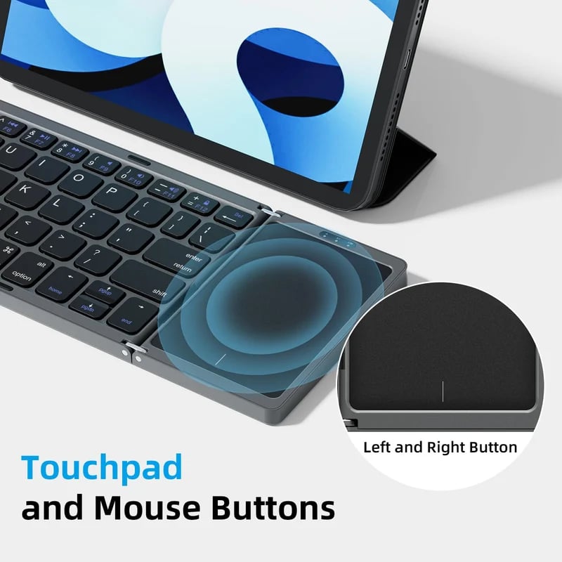 Foldable Bluetooth Keyboard with Touchpad