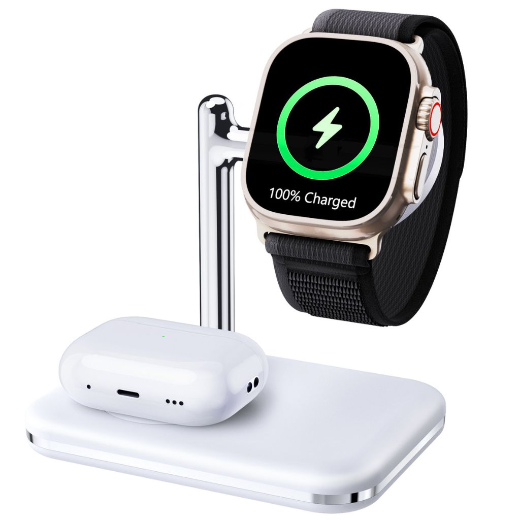 Caricatore 2 in 1 per Apple Watch e AirPods