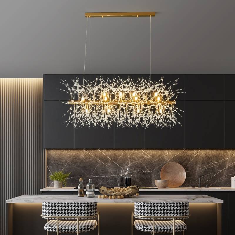 Luna Elegant Lámparas colgantes LED - Metal blanco y dorado para salón y comedor