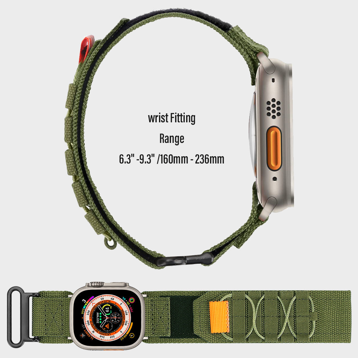 Nylon-Canvas-Loop-Klettverschlussarmband für die Apple Watch