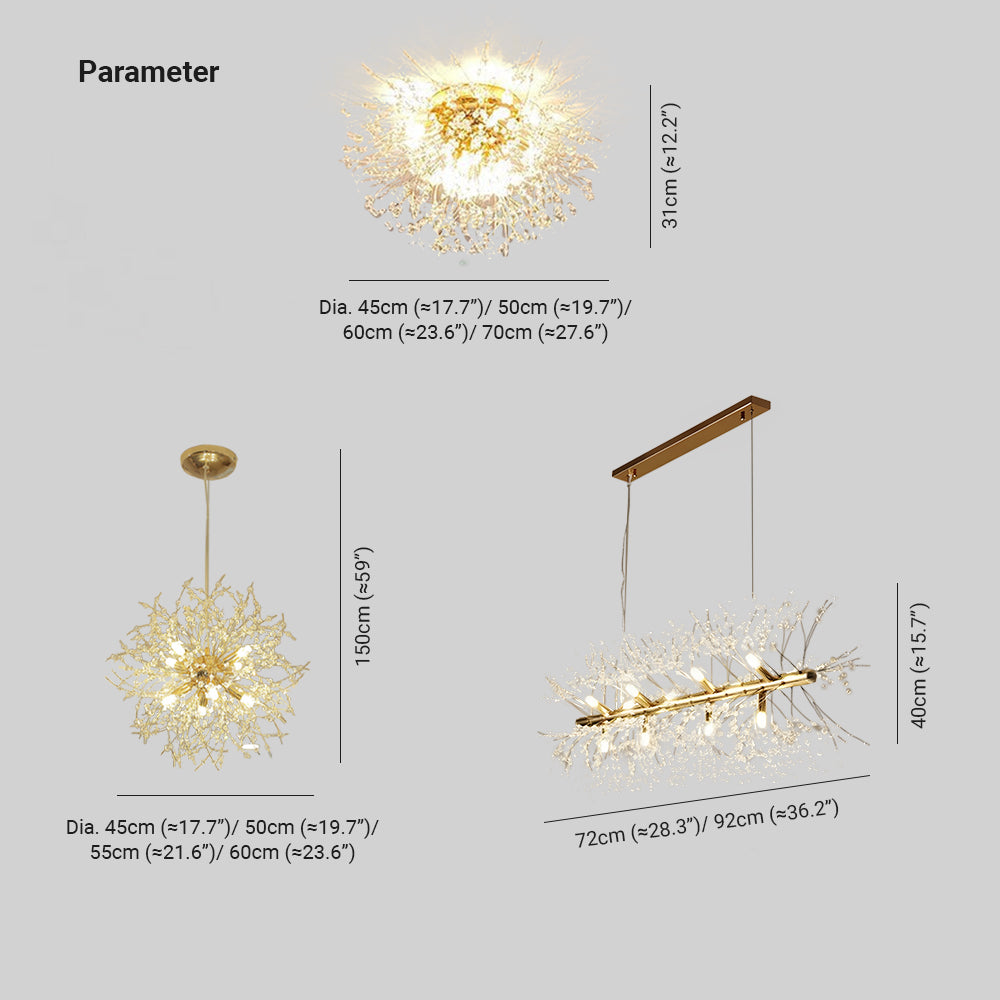 Lili Design LED Pendel Hvidguld Metal Stue Spisestue